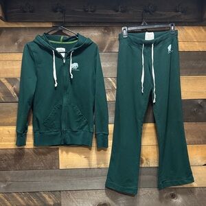 Banana Republic Dark Green Track Pants & Zip Hoodie Set